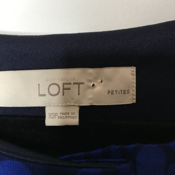 Ann Taylor LOFT Patterned Blue Dress - Picture 3 of 8